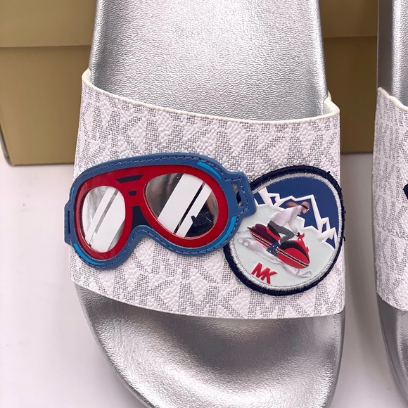 Michael Kors Penny Slide Flip Flops Ski Patch - Picture 3 of 12